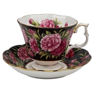 Vintage Royal Albert Bouquet Series Carnation Tea Cup & Saucer Fine Bone China